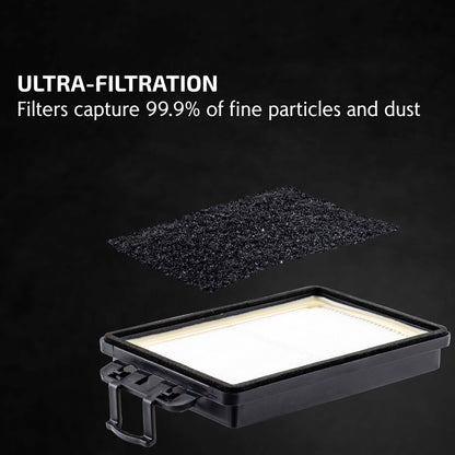 Ovente Dust Bags and HEPA Filter Replacement Set For Electric Canister Vacuums ACPST16041