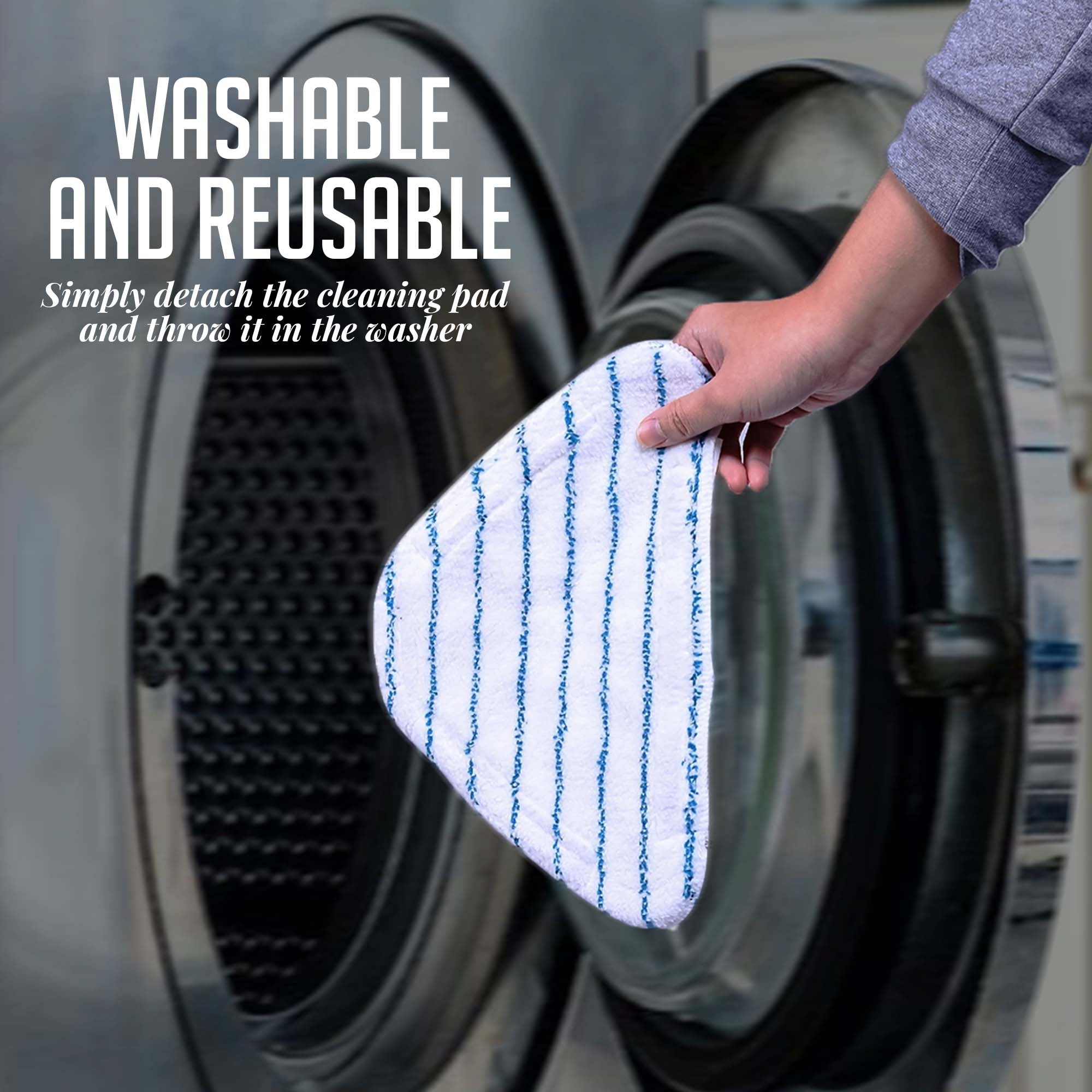 Ovente 4-Pack High-Density Microfiber Replacement Pads For Electric Steam Mops ACPST4054