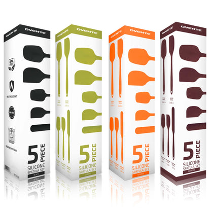 Ovente 5-Piece Stainless Steel Core Silicone Spatula Set SP12305 series