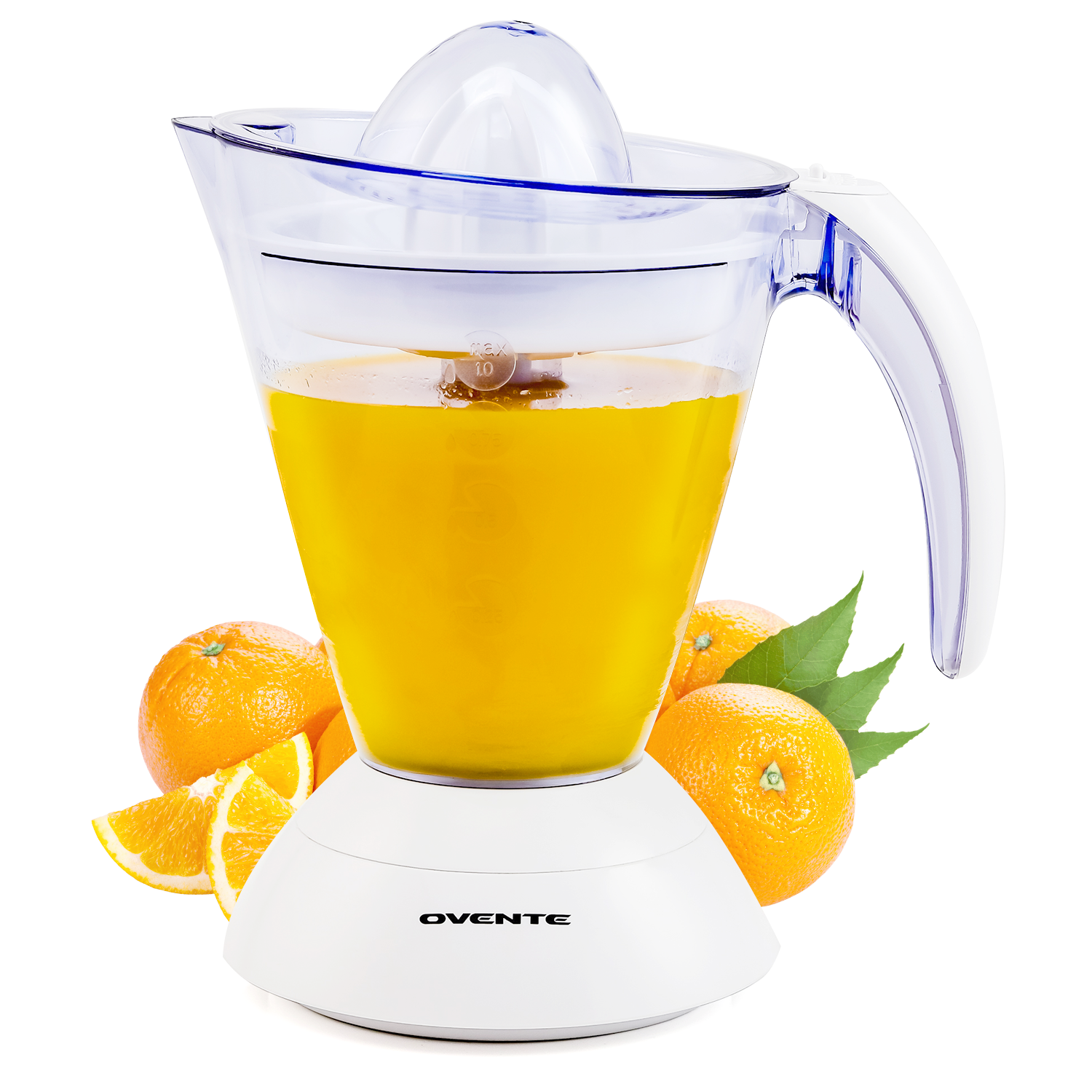 Ovente 34-oz Electric Citrus Juicer with 2 Auto-Reversing Cones JE1034W