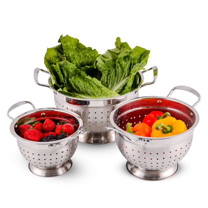 Ovente 3-Piece Stainless Steel Colander Set C46263S