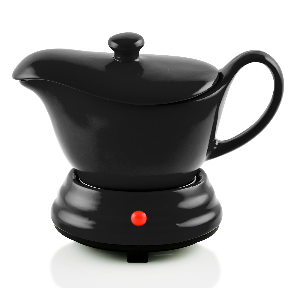 Ovente Electric Gravy Boat Warmer & 16oz Ceramic Bowl FW177833B