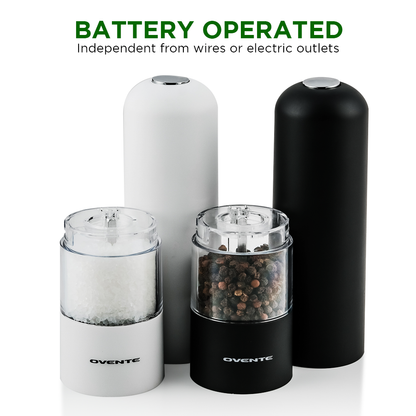 Ovente Electric Salt and Pepper Grinder Set SPD102BW