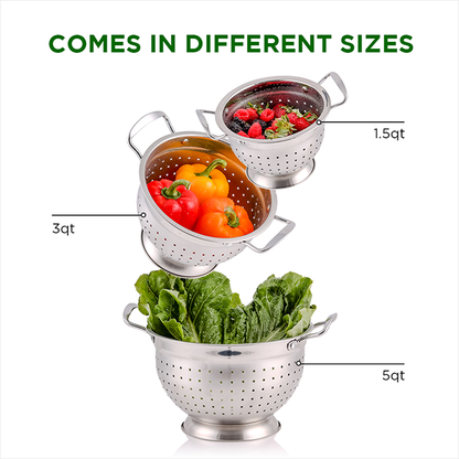 Ovente 3-Piece Stainless Steel Colander Set C46263S