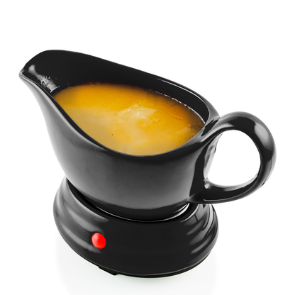 Ovente Electric Gravy Boat Warmer & 16oz Ceramic Bowl FW177833B