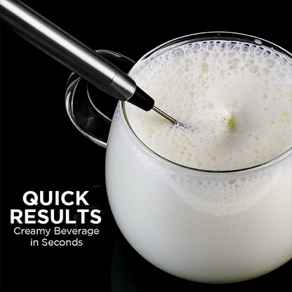 Ovente Electric Stainless Steel Milk Frother, Coffee, Hand Held, Silver (FRS1010S)