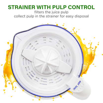 Ovente 34-oz Electric Citrus Juicer with 2 Auto-Reversing Cones JE1034W