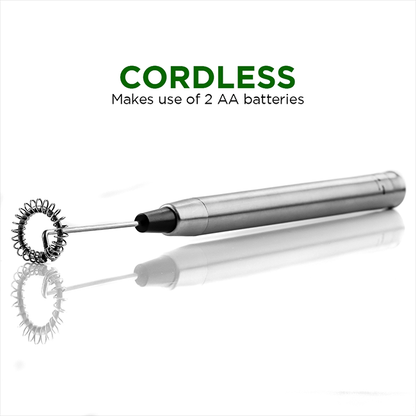 Ovente Electric Stainless Steel Milk Frother, Coffee, Hand Held, Silver (FRS1010S)