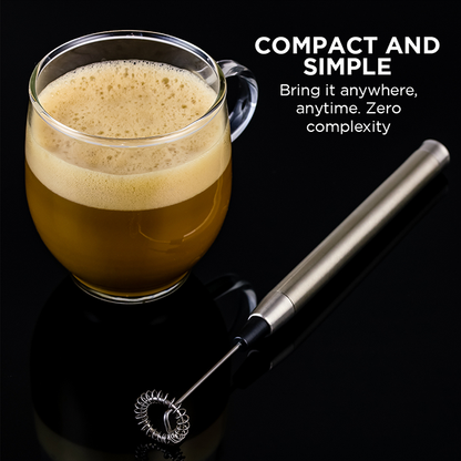 Ovente Electric Stainless Steel Milk Frother, Coffee, Hand Held, Silver (FRS1010S)