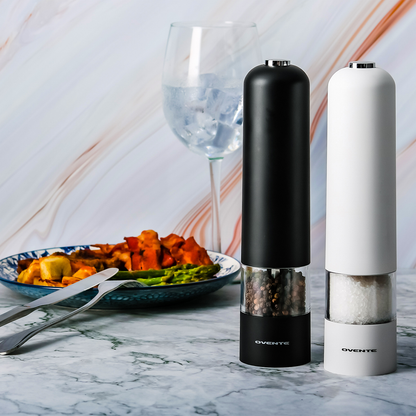 Ovente Electric Salt and Pepper Grinder Set SPD102BW