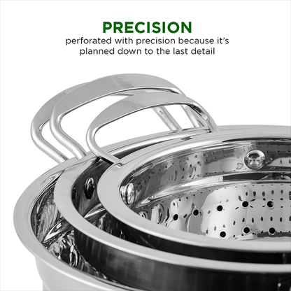 Ovente 3-Piece Stainless Steel Colander Set C46263S