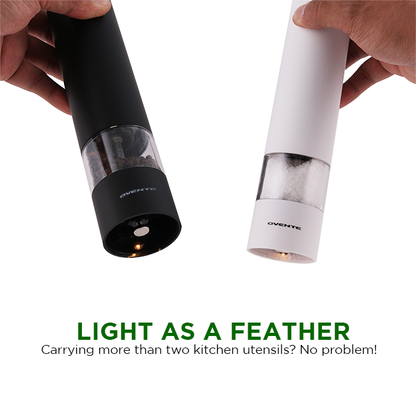 Ovente Electric Salt and Pepper Grinder Set SPD102BW