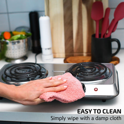 Ovente Electric Double Coil Burner Cooktop BGC102S