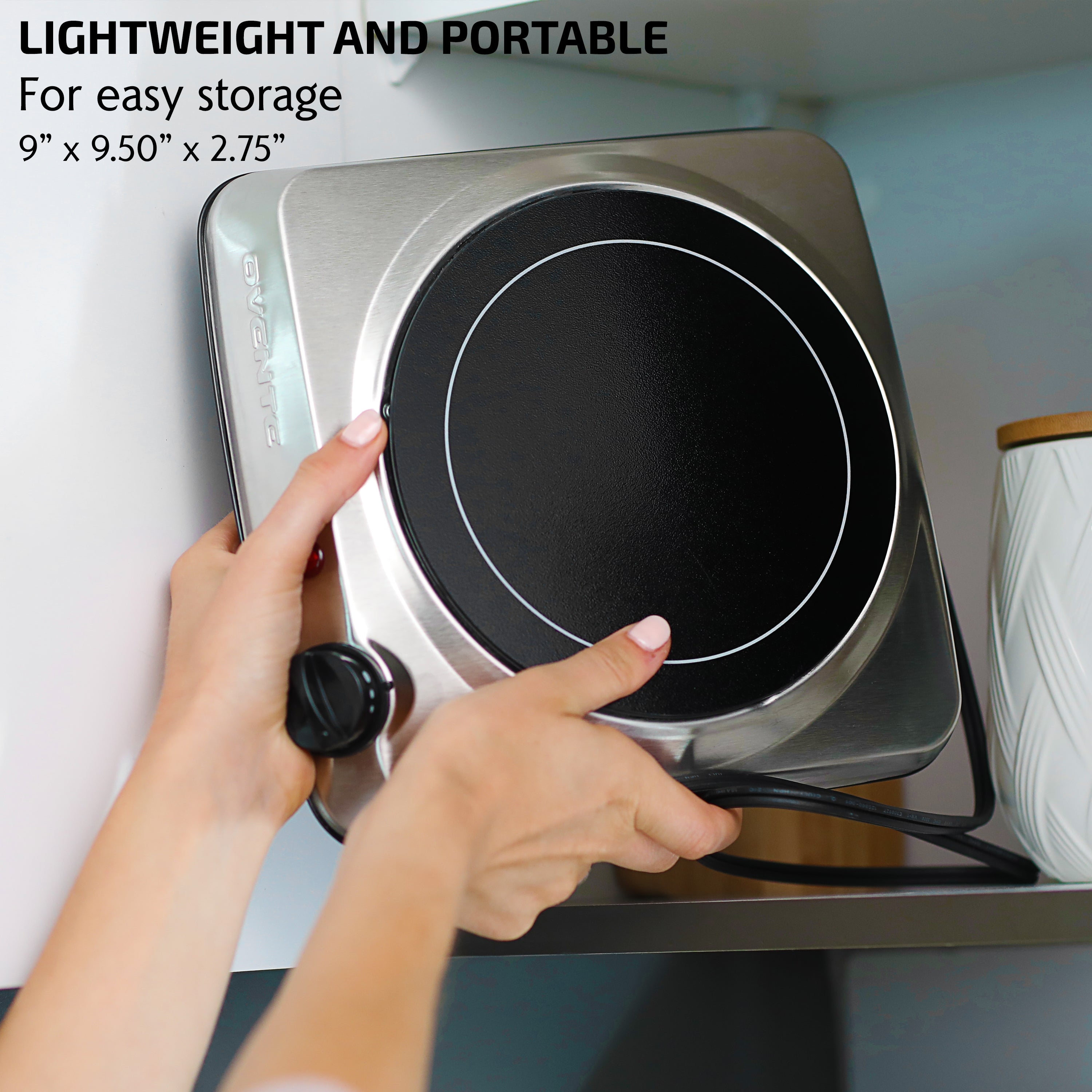 Ovente 7” Single-Plate Infrared Glass Cooktop BGI101S