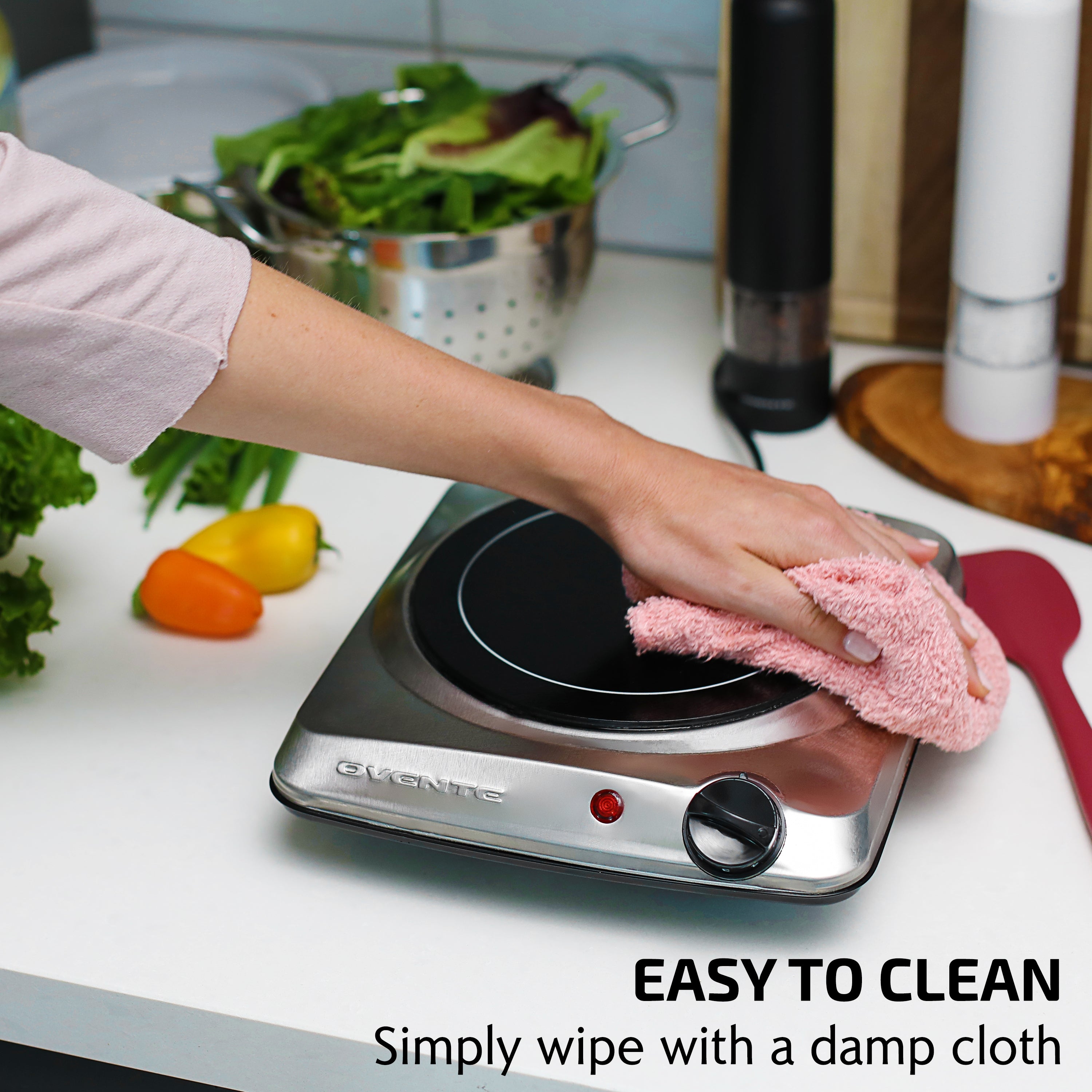 Ovente 7” Single-Plate Infrared Glass Cooktop BGI101S