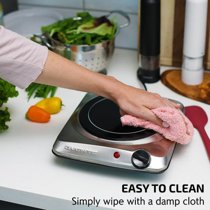 Ovente 7” Single-Plate Infrared Glass Cooktop BGI101S