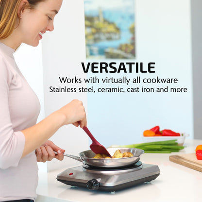 Ovente 7.5” Single-Plate Infrared Glass Cooktop BGI201S