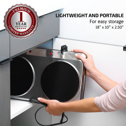 Ovente Double-Plate Infrared Glass Cooktop BGI202S