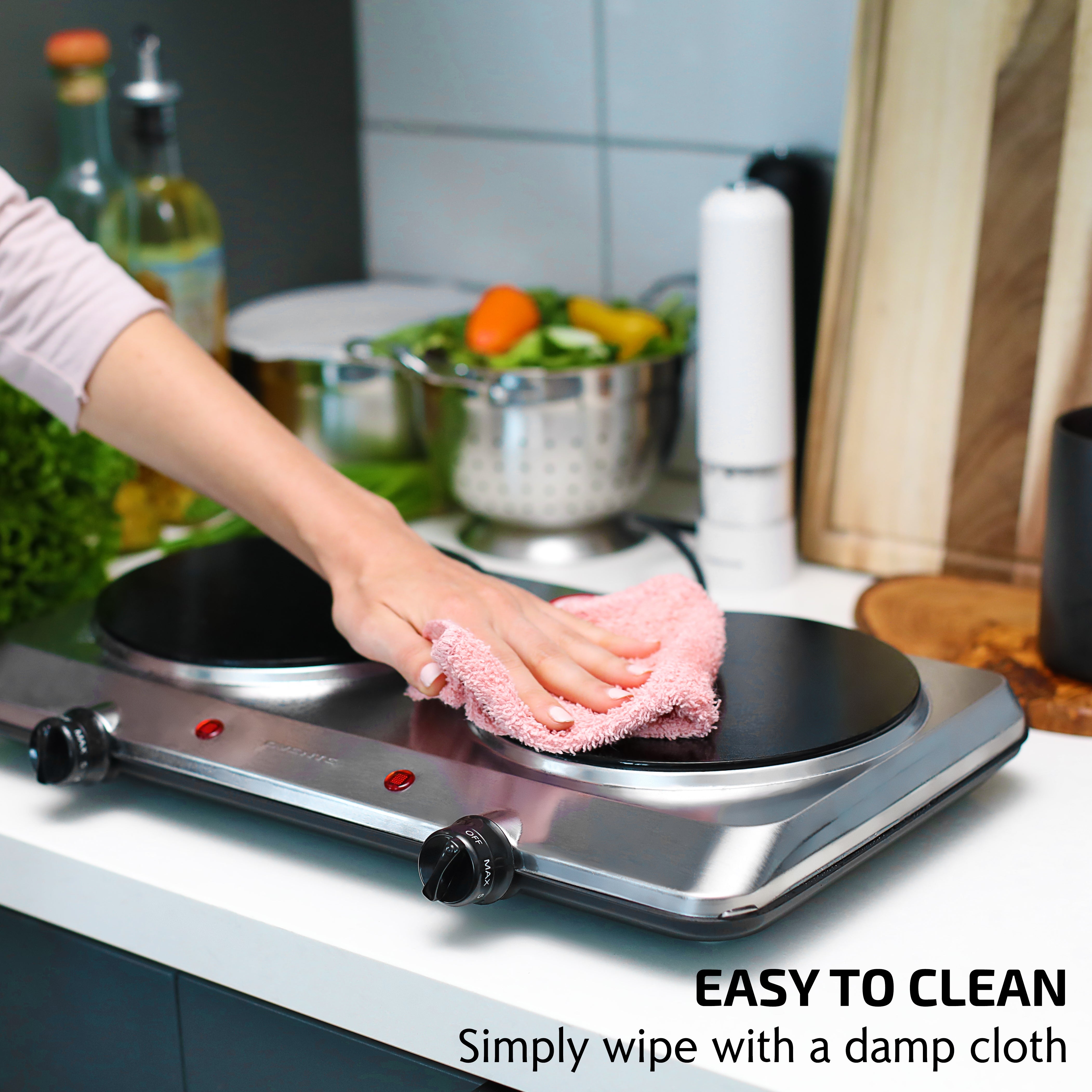 Ovente Double-Plate Infrared Glass Cooktop BGI202S