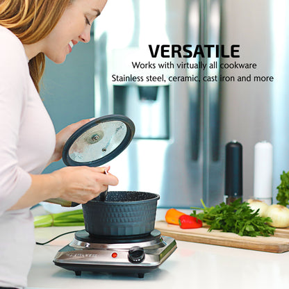 Ovente Electric Cooktop with 7” Cast Iron Burner BGS101S