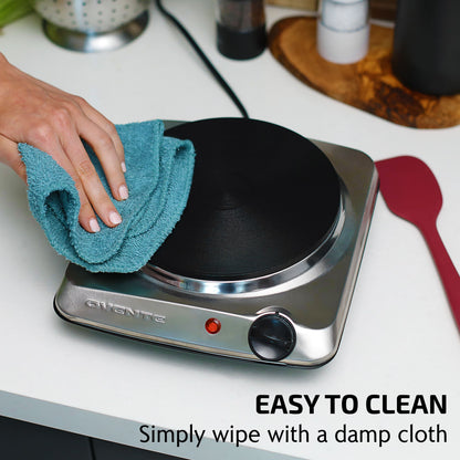 Ovente Electric Cooktop with 7” Cast Iron Burner BGS101S