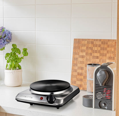 Ovente Electric Cooktop with 7” Cast Iron Burner BGS101S