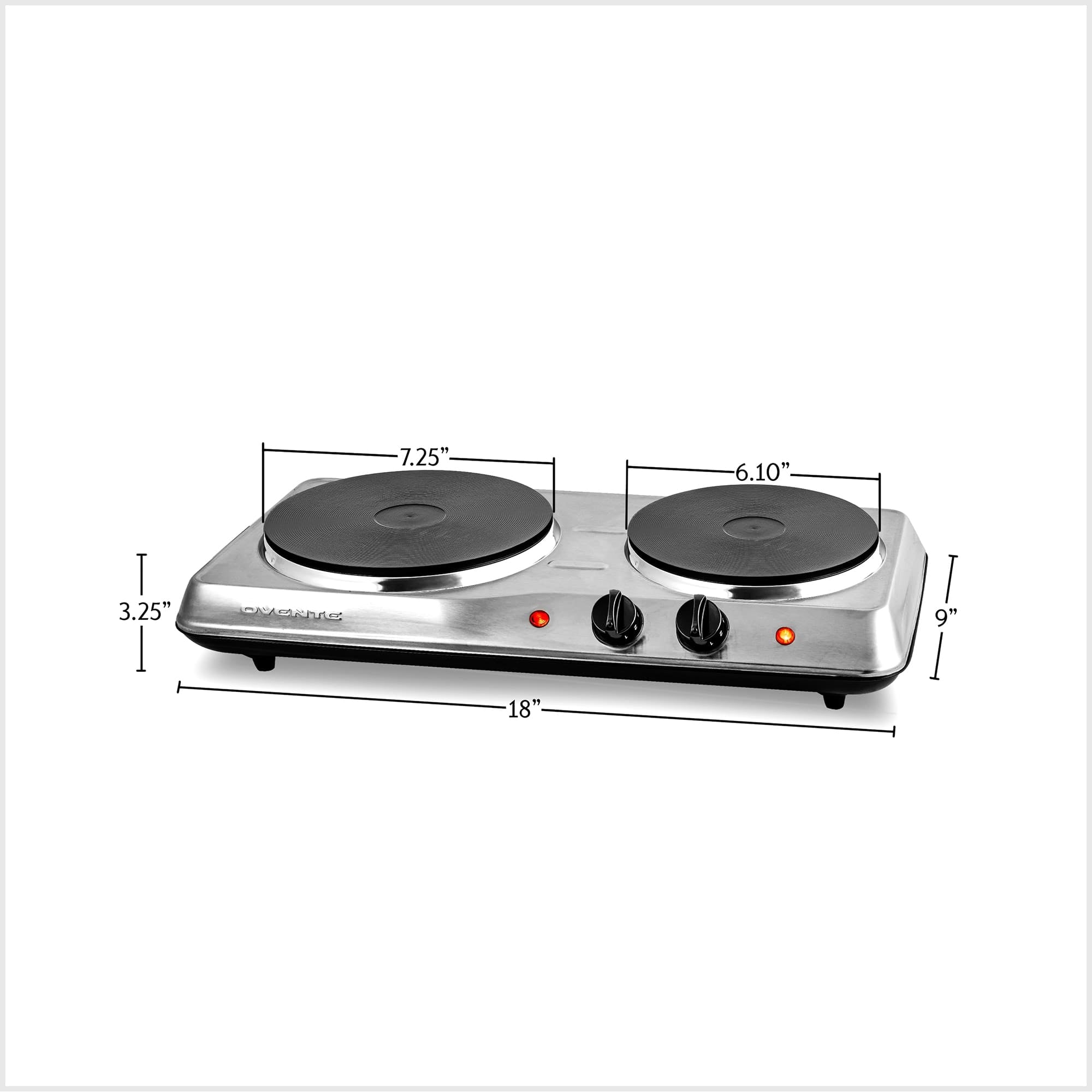 Ovente Electric Double Burner Cooktop BGS102S