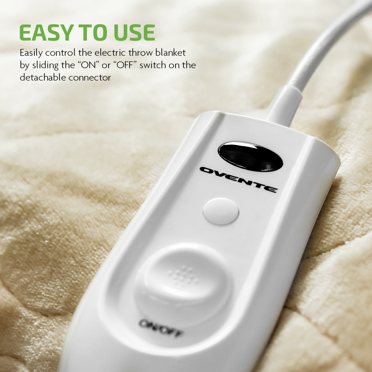 Ovente Remote Control Electric Blanket BL0145BG