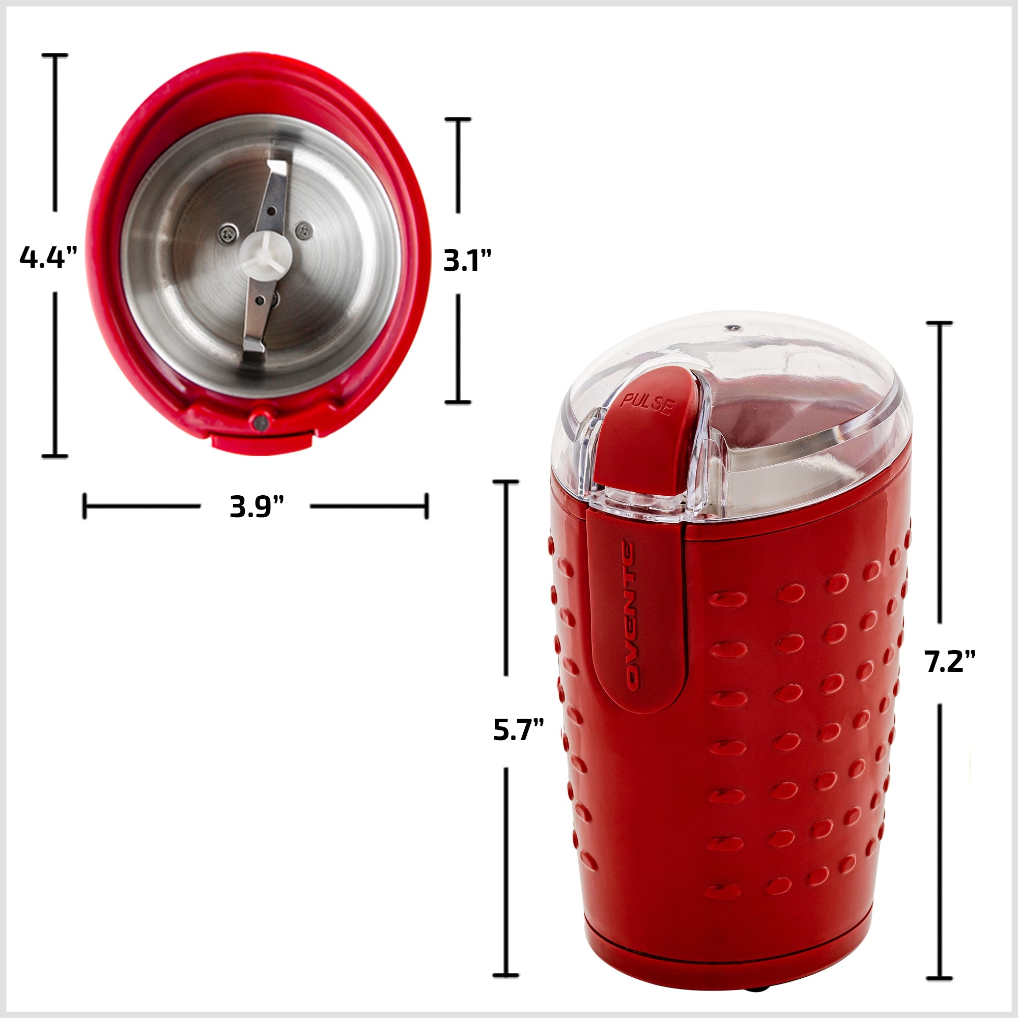 Ovente One-Touch Electric Coffee Grinder CG225 Series