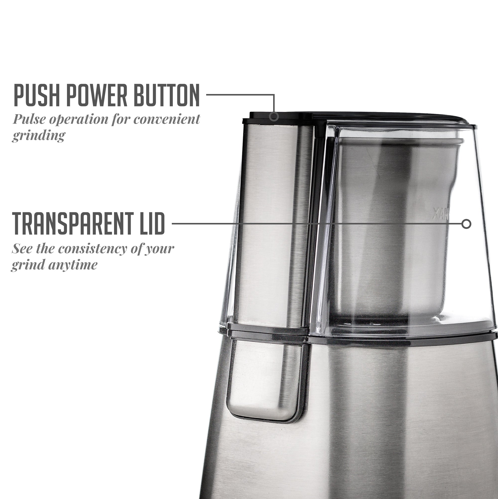 Ovente Electric Coffee Grinder with 2-Blade Grinding Bowl CG620S