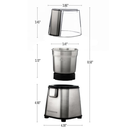 Ovente Electric Coffee Grinder with 2-Blade Grinding Bowl CG620S