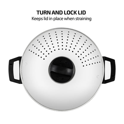 Ovente 4.8 Qt Stainless Steel Pasta Pot with Strainer Lid CW15131S