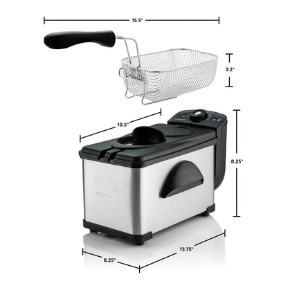 Ovente 2L Stainless Steel Deep Fryer FDM2201BR