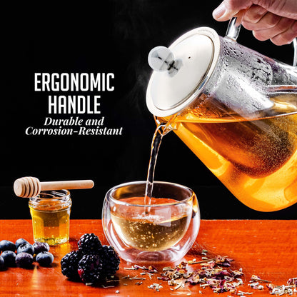 Ovente 40 oz Glass Teapot FGF40T