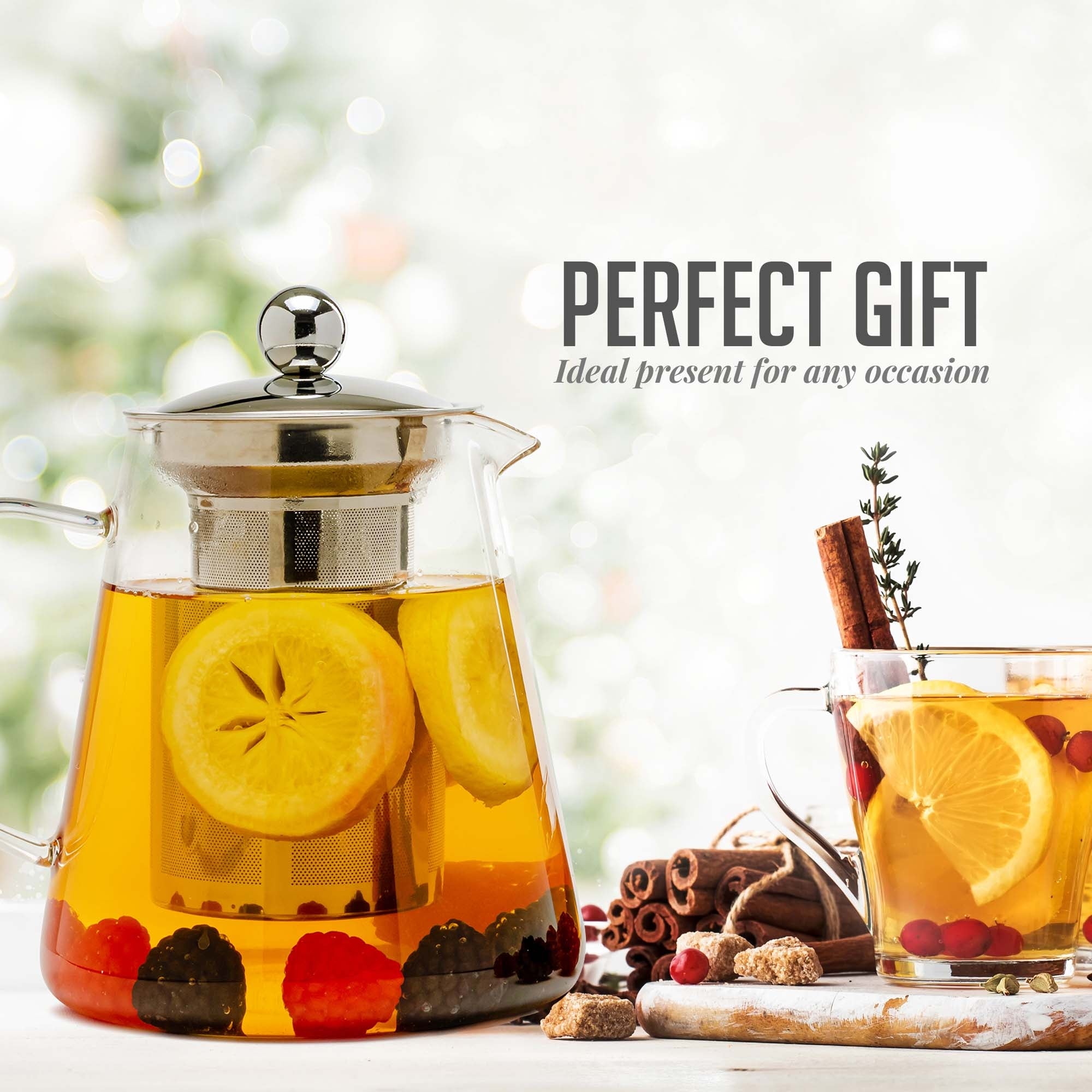 Ovente 40 oz Glass Teapot FGF40T