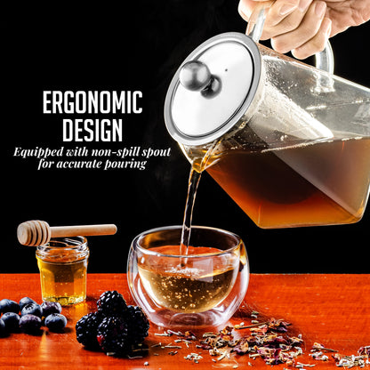 Ovente 27 oz Glass Teapot FGI27T