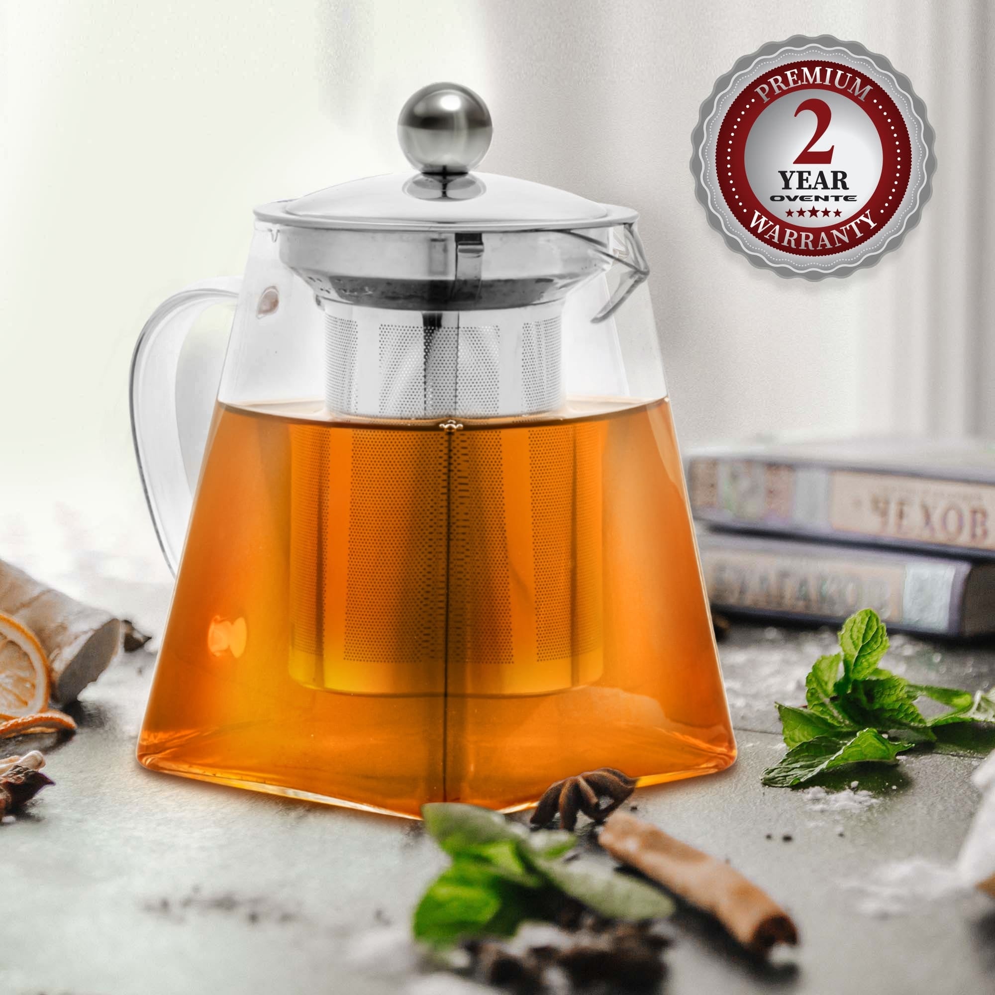 Ovente 27 oz Glass Teapot FGI27T