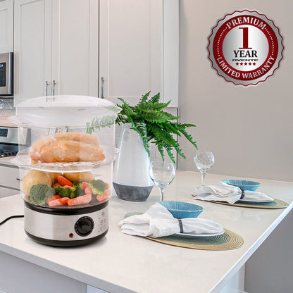 Ovente Two-Tier Electric Food Steamer FS62S