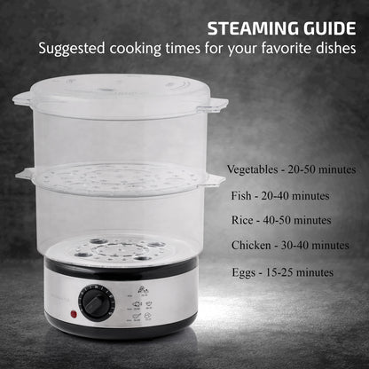 Ovente Two-Tier Electric Food Steamer FS62S