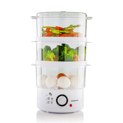 Ovente Three-Tier Electric Food Steamer FS53W