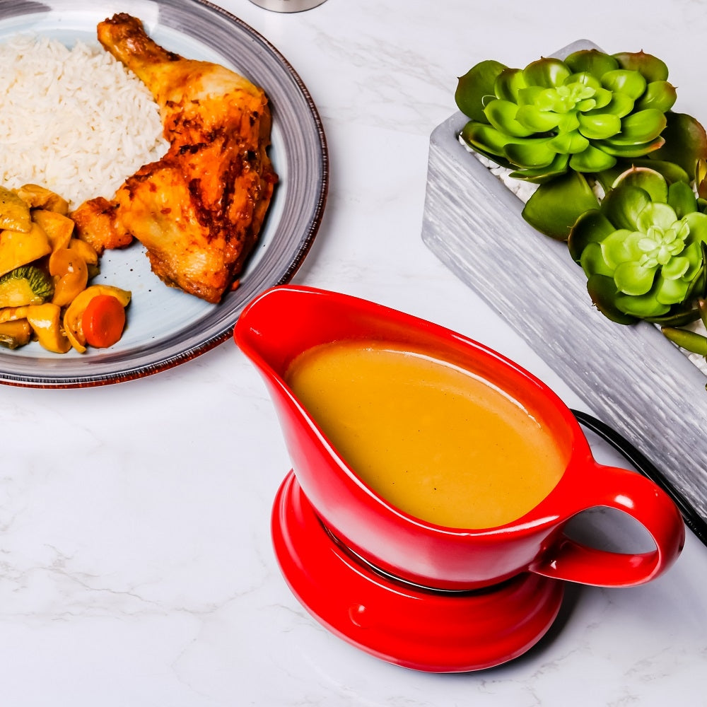 Ovente Electric Gravy Boat Warmer & 16oz Ceramic Bowl FW177833R