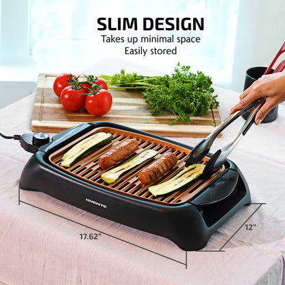 Ovente Indoor Grill with Non-Stick Copper Plate GD1632NLCO