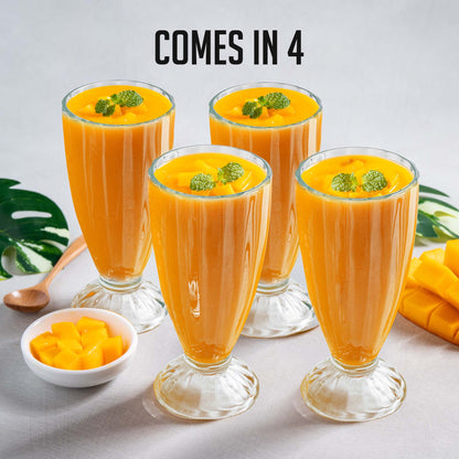 Ovente 4-Piece Milkshake Glasses Set GM22040