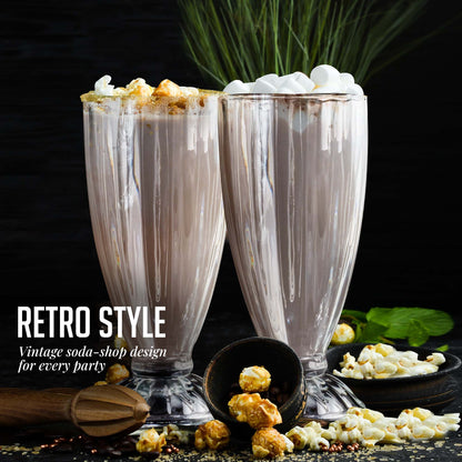 Ovente 4-Piece Milkshake Glasses Set GM22040