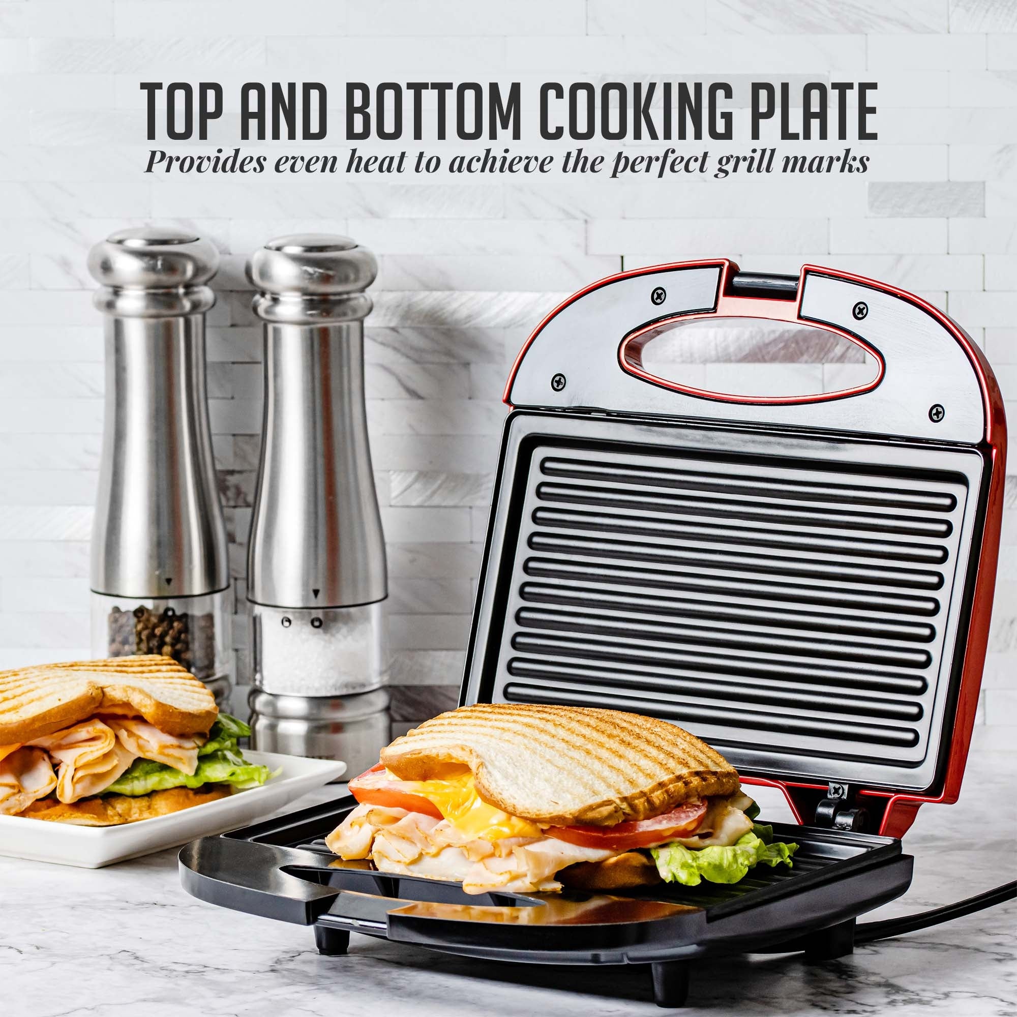 Ovente Electric Panini Press Grill GP0110R