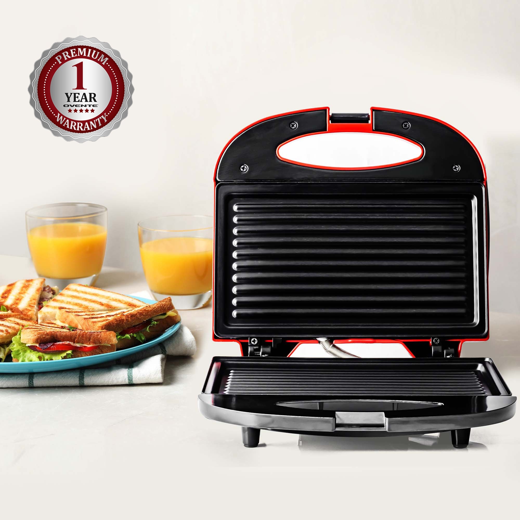 Ovente Electric Panini Press Grill GP0110R