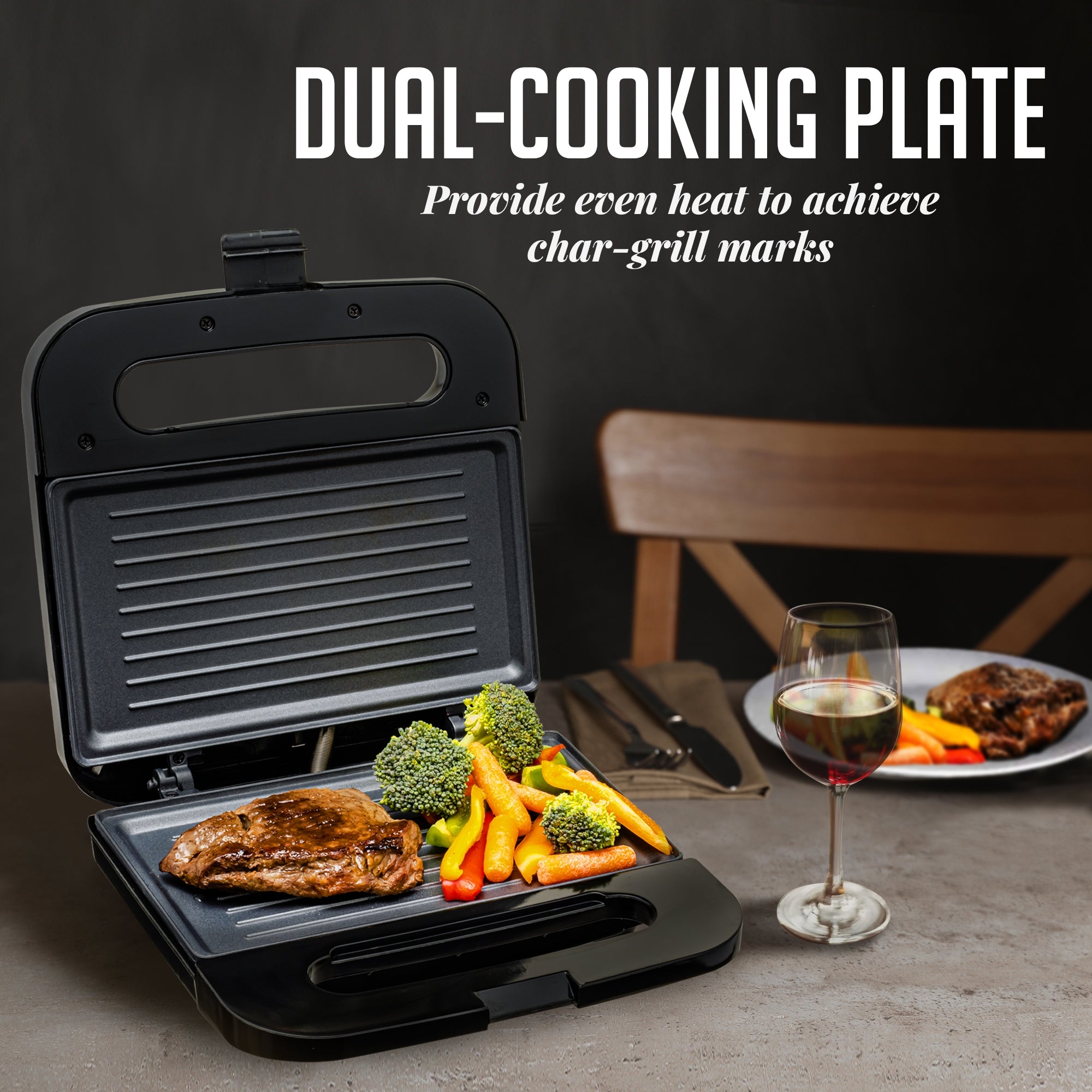 Ovente Electric Panini Press Grill GP0401B