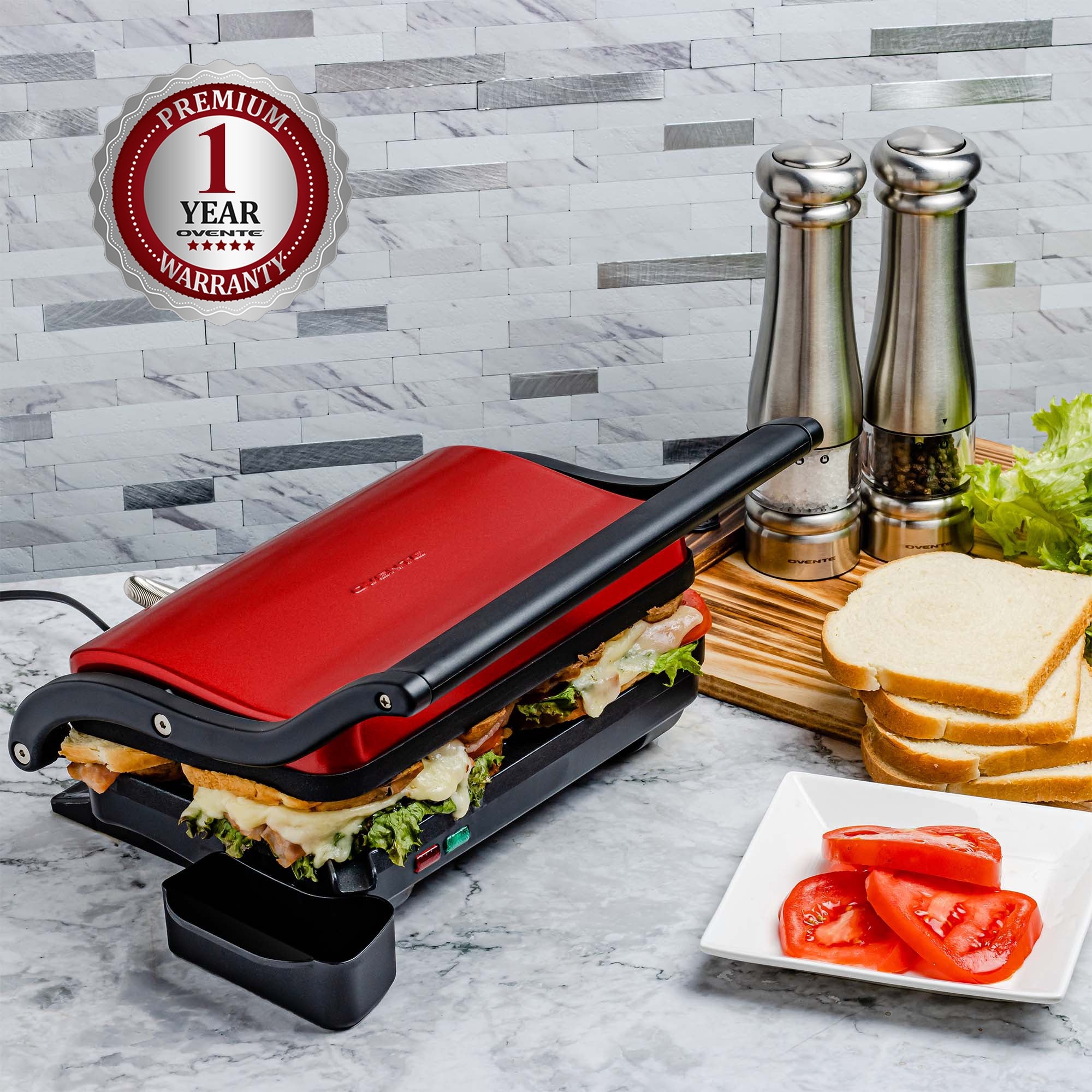 Ovente Panini Press Grill Sandwich Maker GP0620 Series