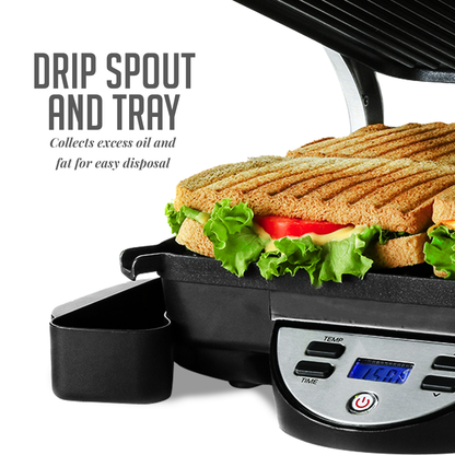 Ovente Panini Press Grill Sandwich Maker GP1000BR