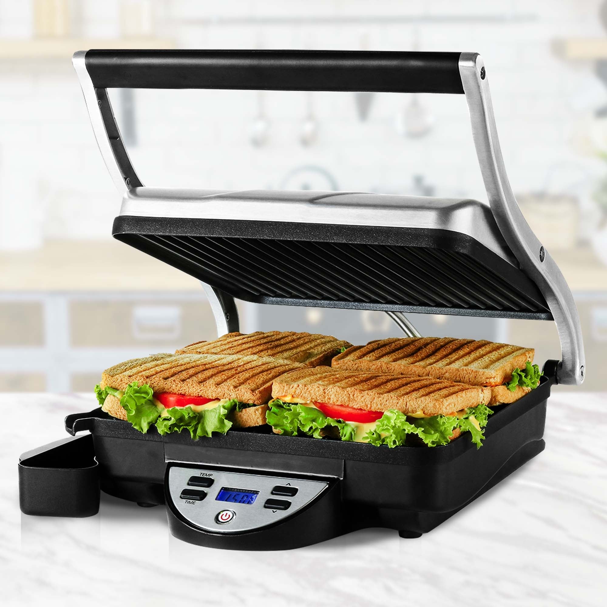 Ovente Panini Press Grill Sandwich Maker GP1000BR